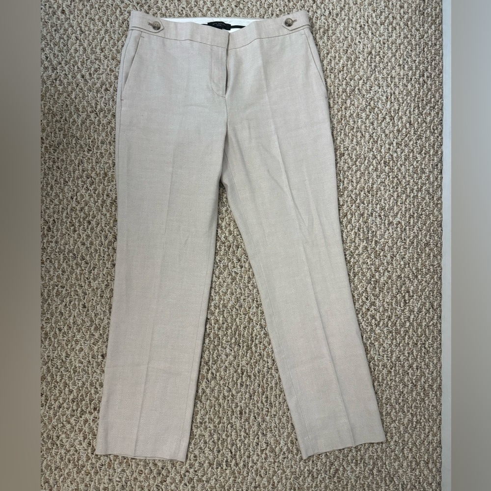 Ann Taylor Sophia Pant in Linen Herringbone | Size 10P
